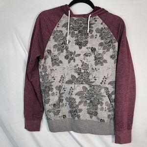 On the Byas Burgundy and Gray Hoodie